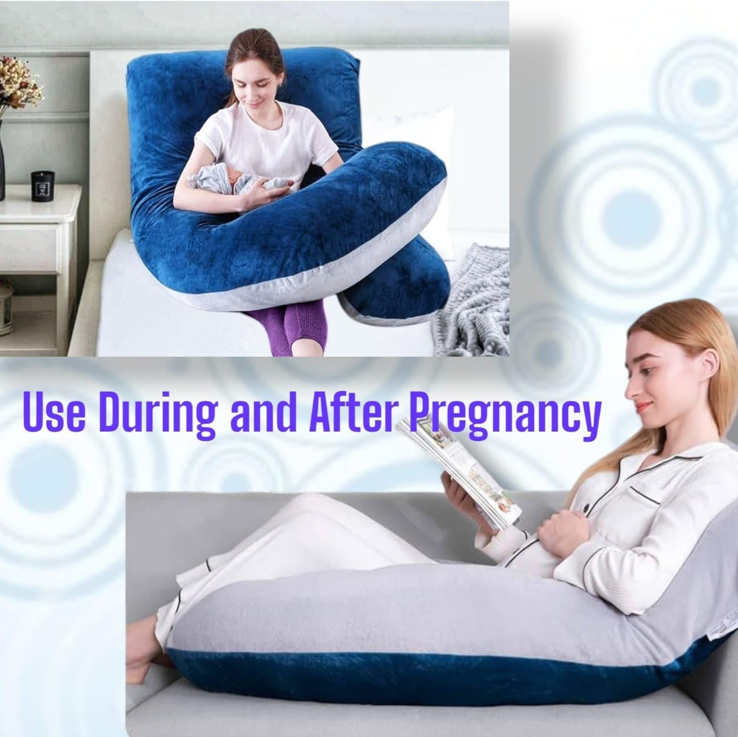 Pregnancy Pillow Full Body U Shaped Maternity Support for Sleeping Comfort