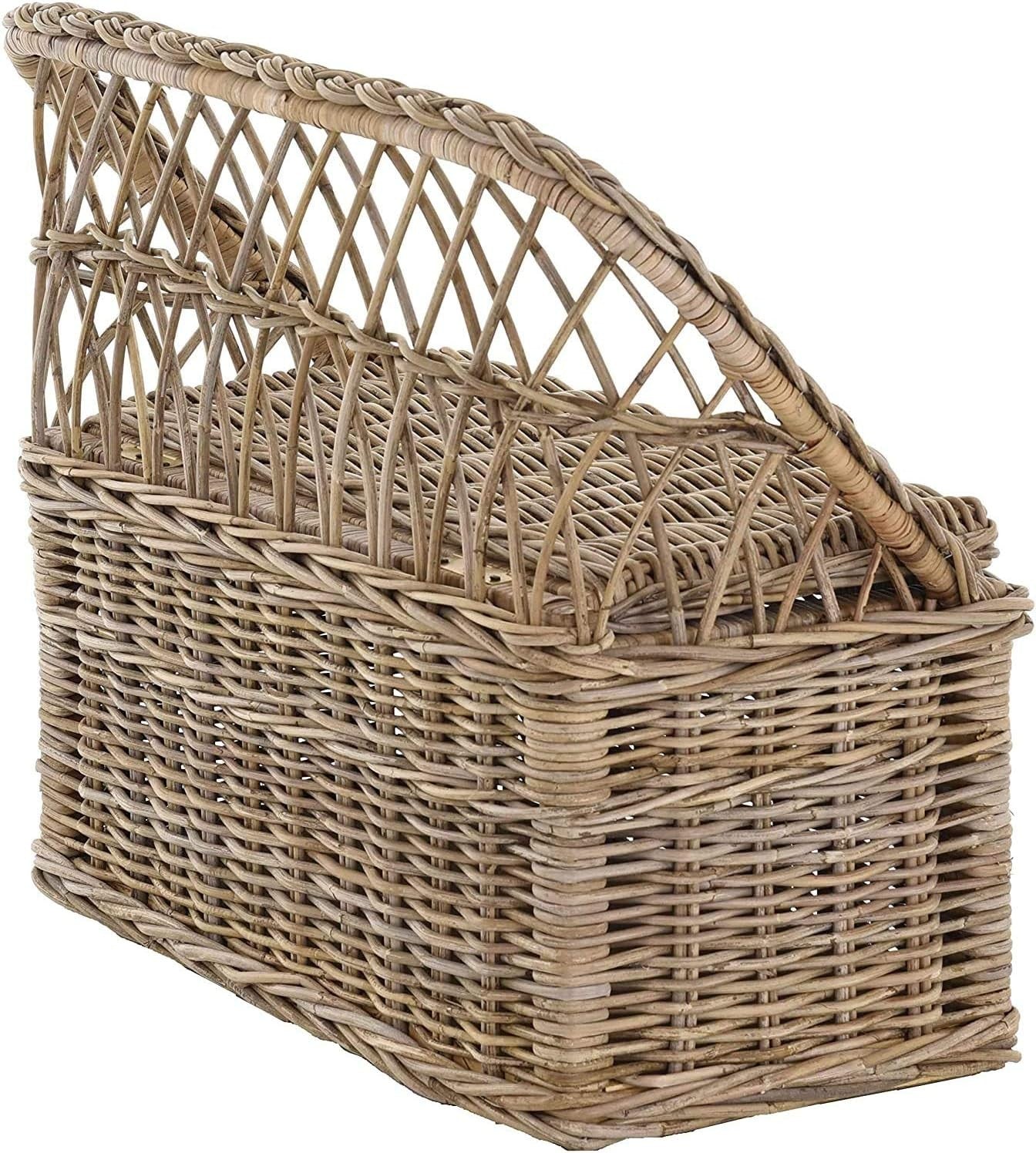 Kids Rattan Storage Bench 2-Seater Children’s Seat Chest Toy Box Natural Grey