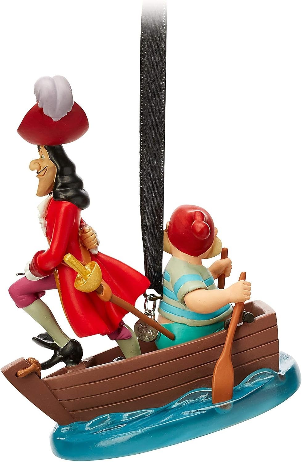 Captain Hook & Pirate Boat Ornament – Hand-Painted Figurine Decoration Gift