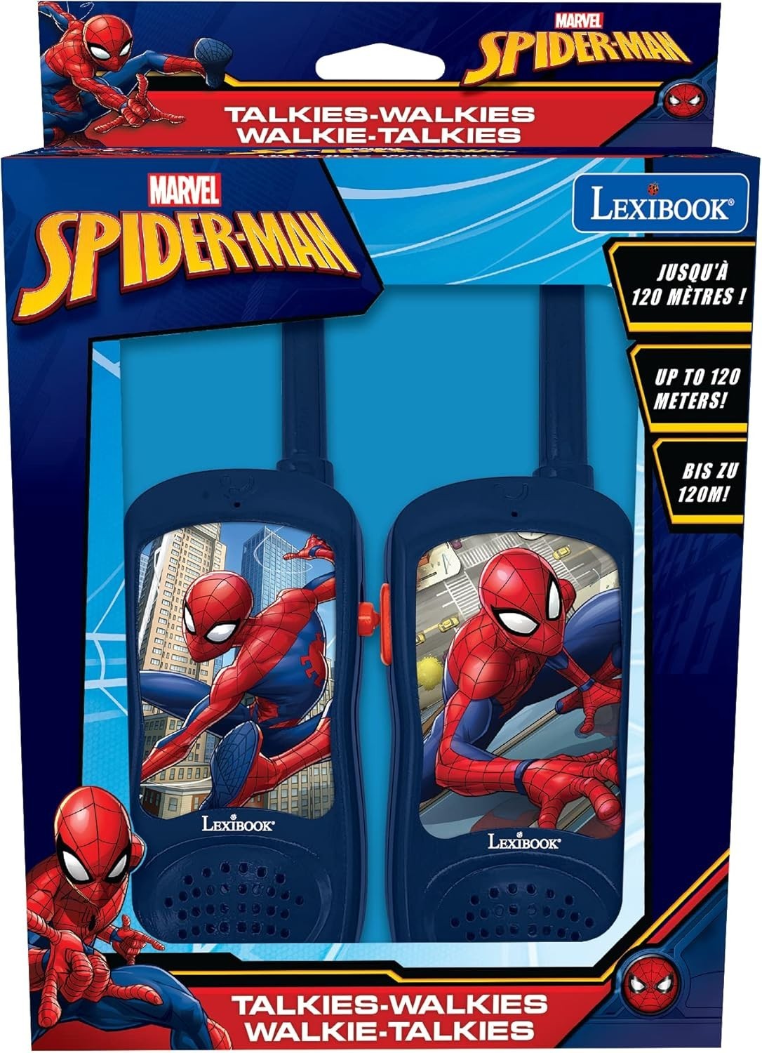 Kids Spider Walkie Talkies 2 Pack Belt Clip Outdoor Communication Toy