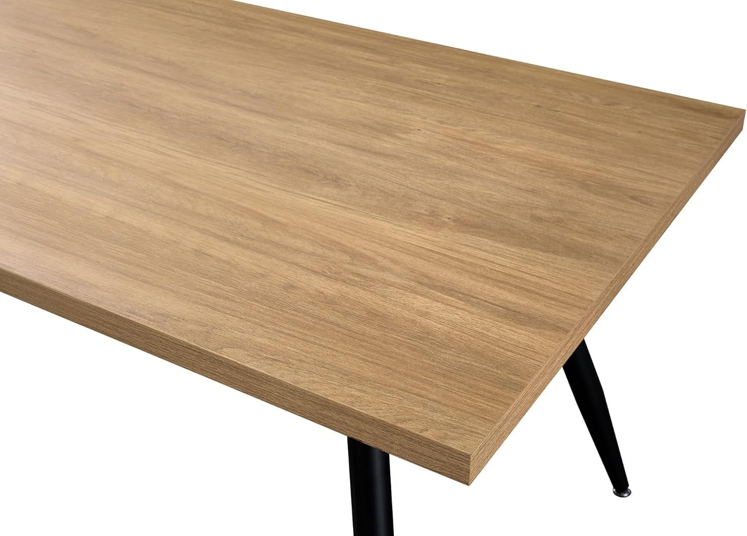 Modern Oak Dining Table 150cm Black Metal Legs – Kitchen & Home Use