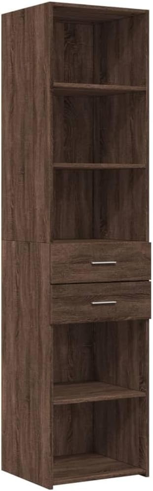 Modern Brown Oak Storage Cabinet 45x42.5x185cm – Durable & Moisture Resistant