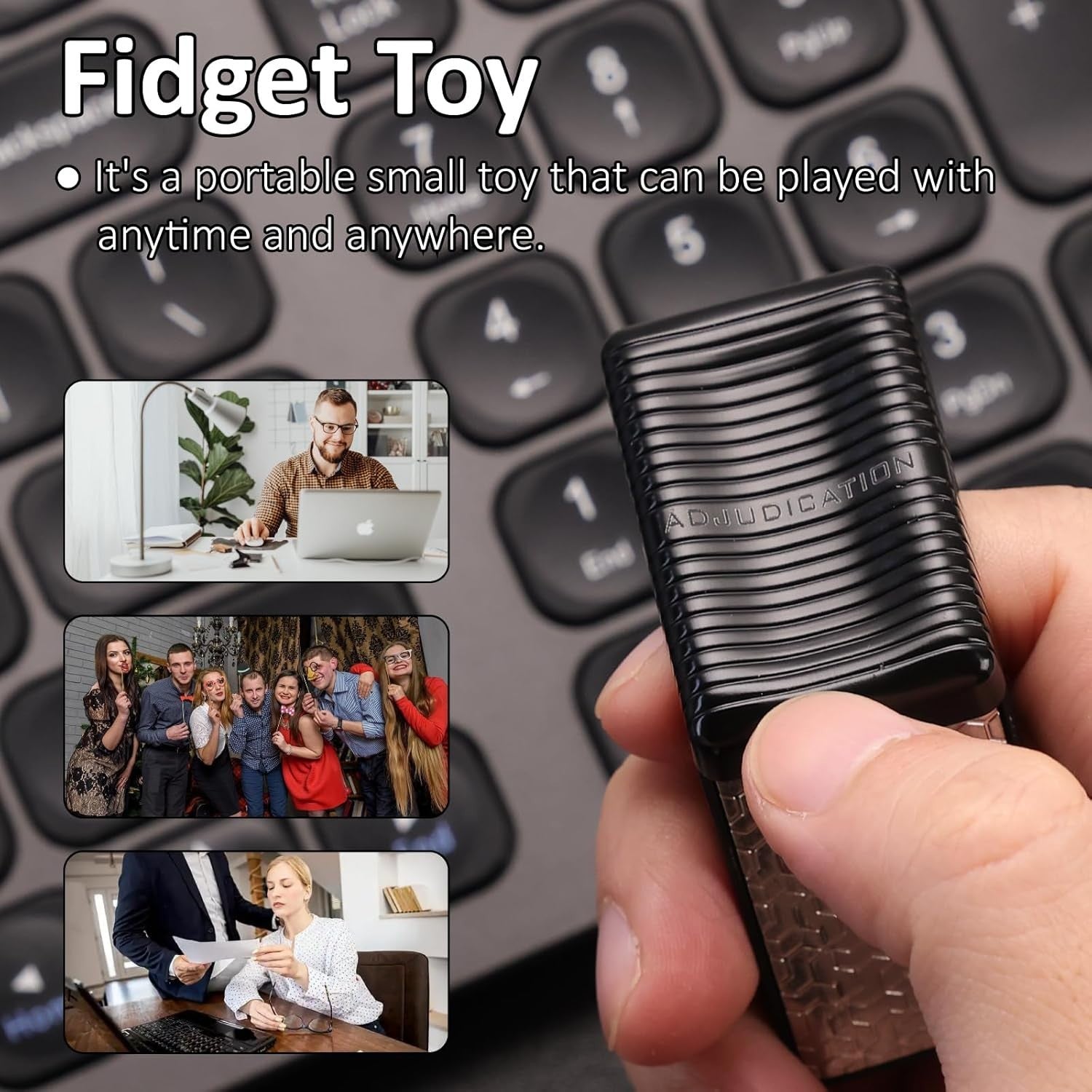 Metal Magnetic Fidget Slider Tuning Fork Click Stress Relief ADHD