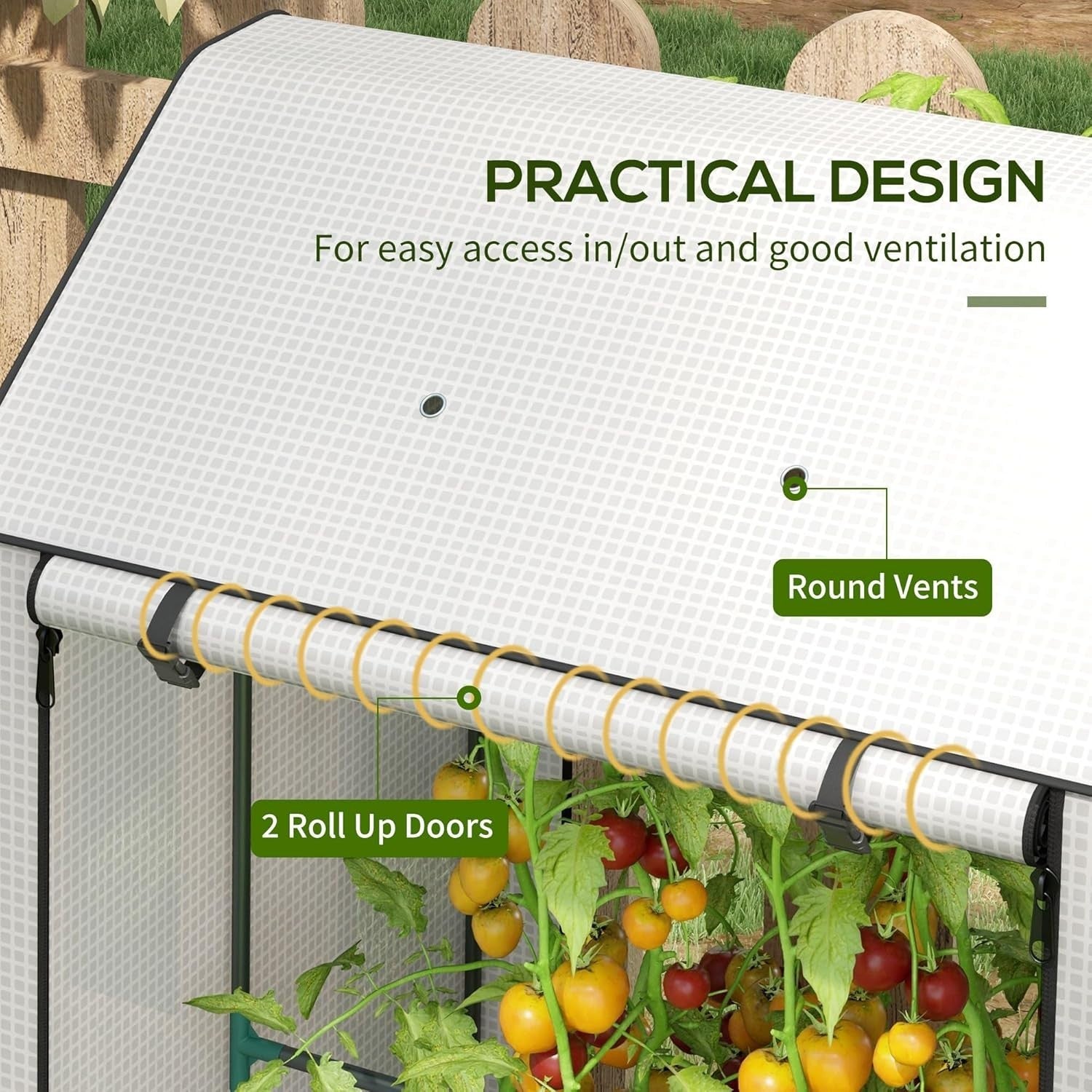 Mini Greenhouse with 4 Shelves | Portable Garden Grow House | Roll-Up Door