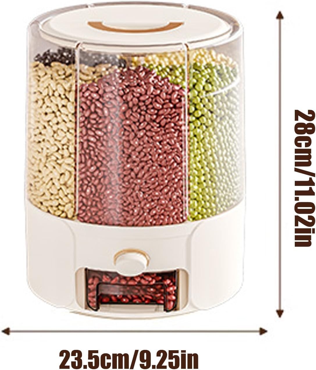 Rotating Rice Dispenser Airtight Food Grade Grain Storage Bin