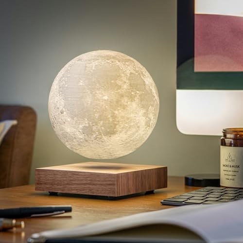 Unfinished Walnut Wood Magnetic Levitating Moon Lamp LED Light