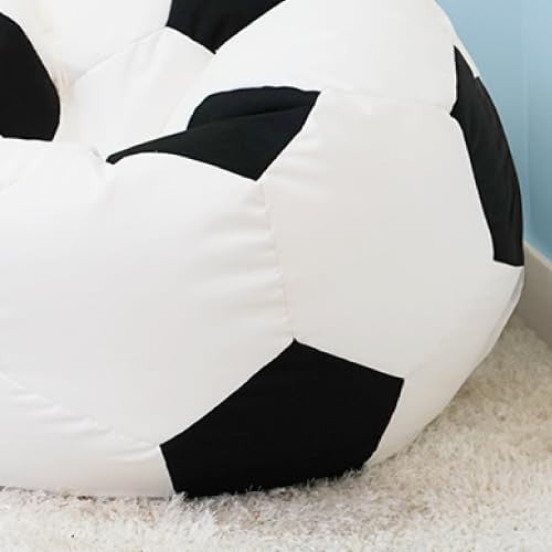 Kids Football Beanbag Chair with Footstool, Durable, Machine Washable, 60x80cm