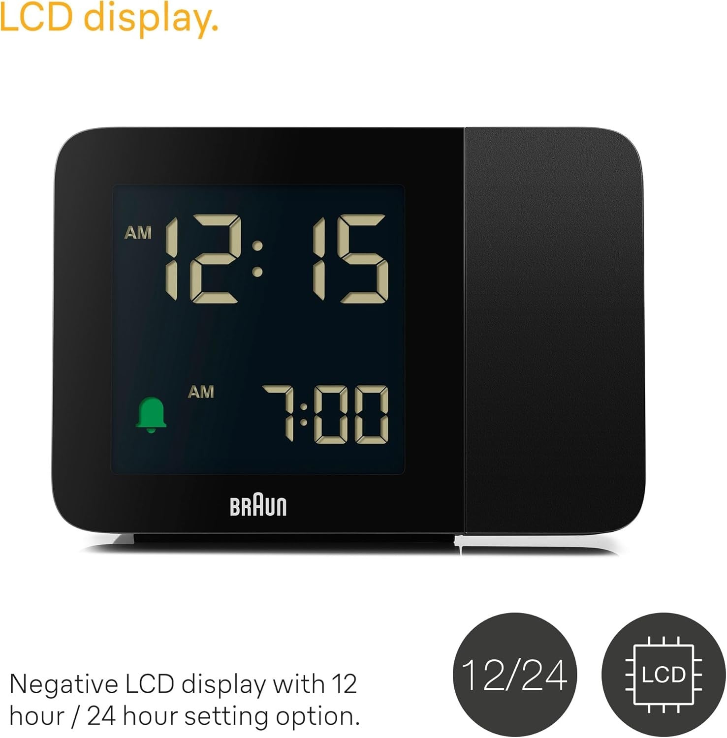 Projection Alarm Clock Ceiling Display Negative LCD Backlight Quick Set