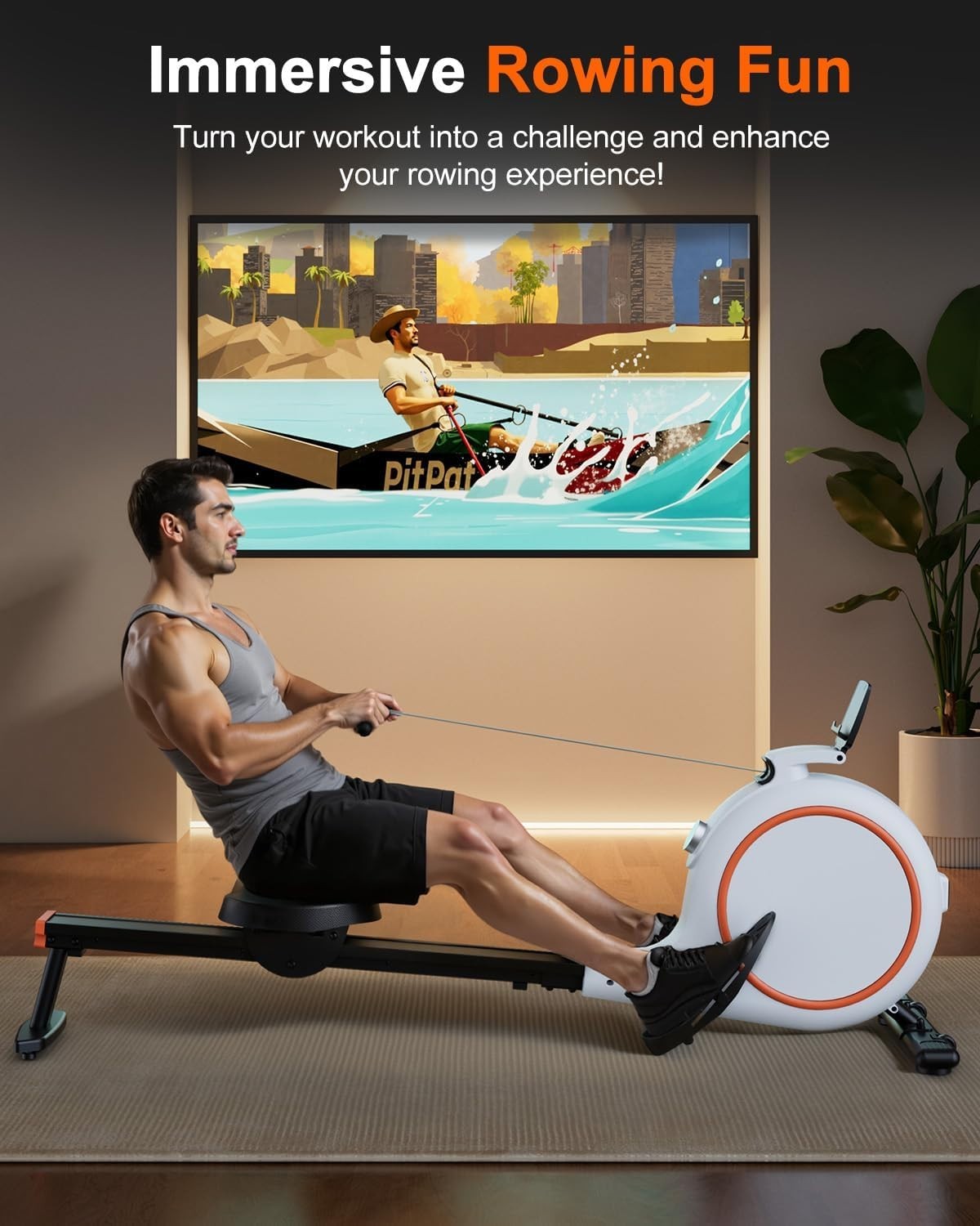 32-Level Magnetic Rowing Machine Quiet Belt Drive Home Gym Rower LCD App Track