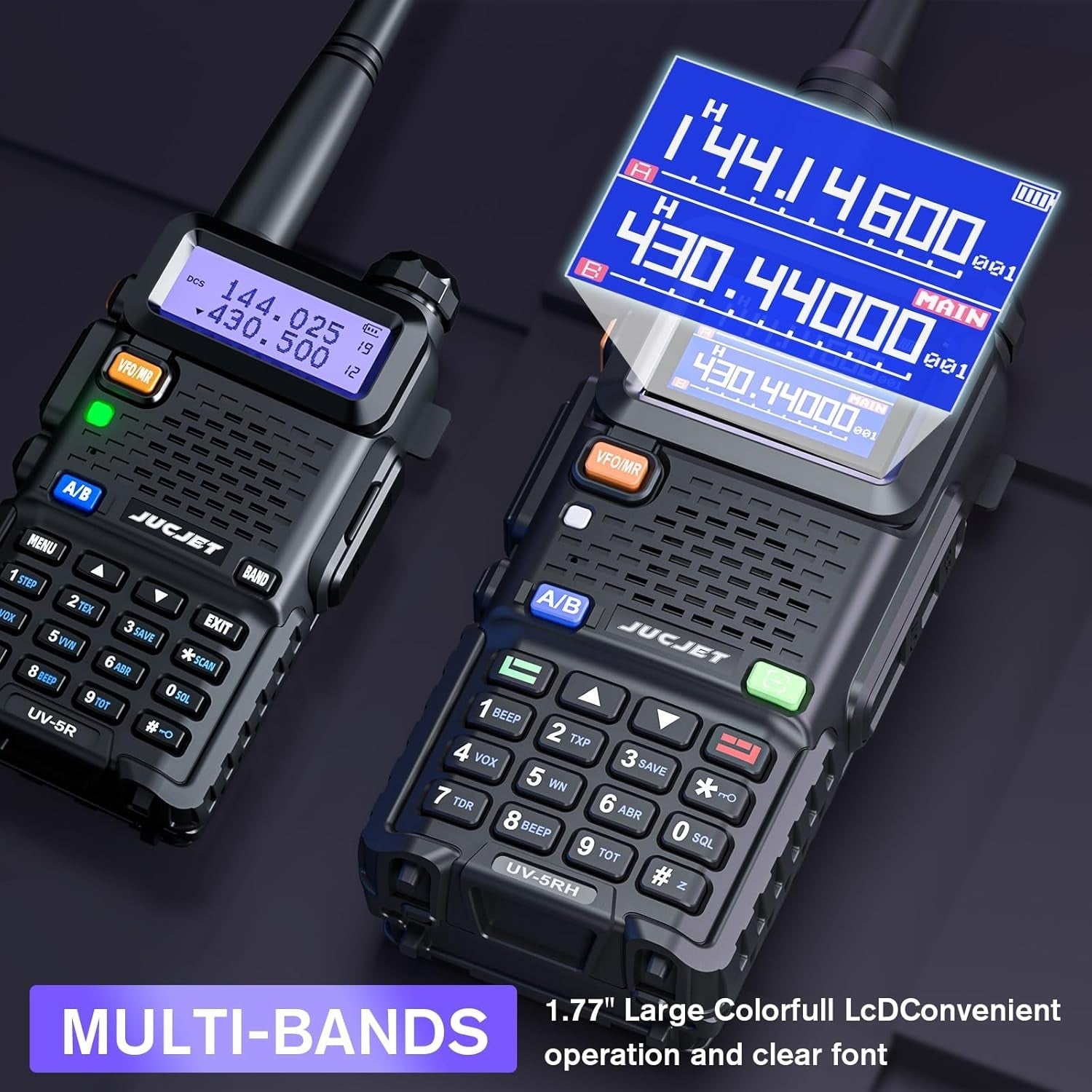 Long Range Dual Band Walkie Talkie 999CH Type-C 2500mAh Radio