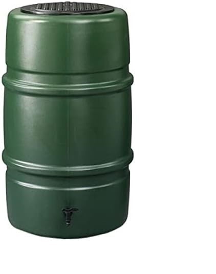 227L Child Safe Water Butt With Stand & Filler Kit | Green Garden Rain Collector