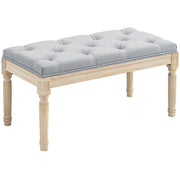 Tufted Bedroom Bench Light Grey – End of Bed Seat Hallway Window Stool
