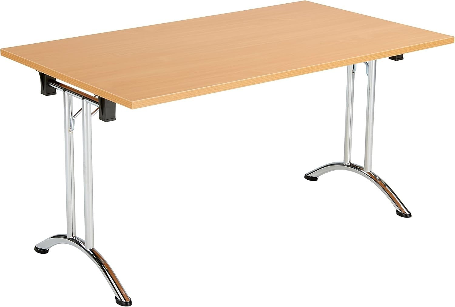 Folding Office Table – Sturdy Beech 140x70cm Space-Saving Work & Meeting Desk