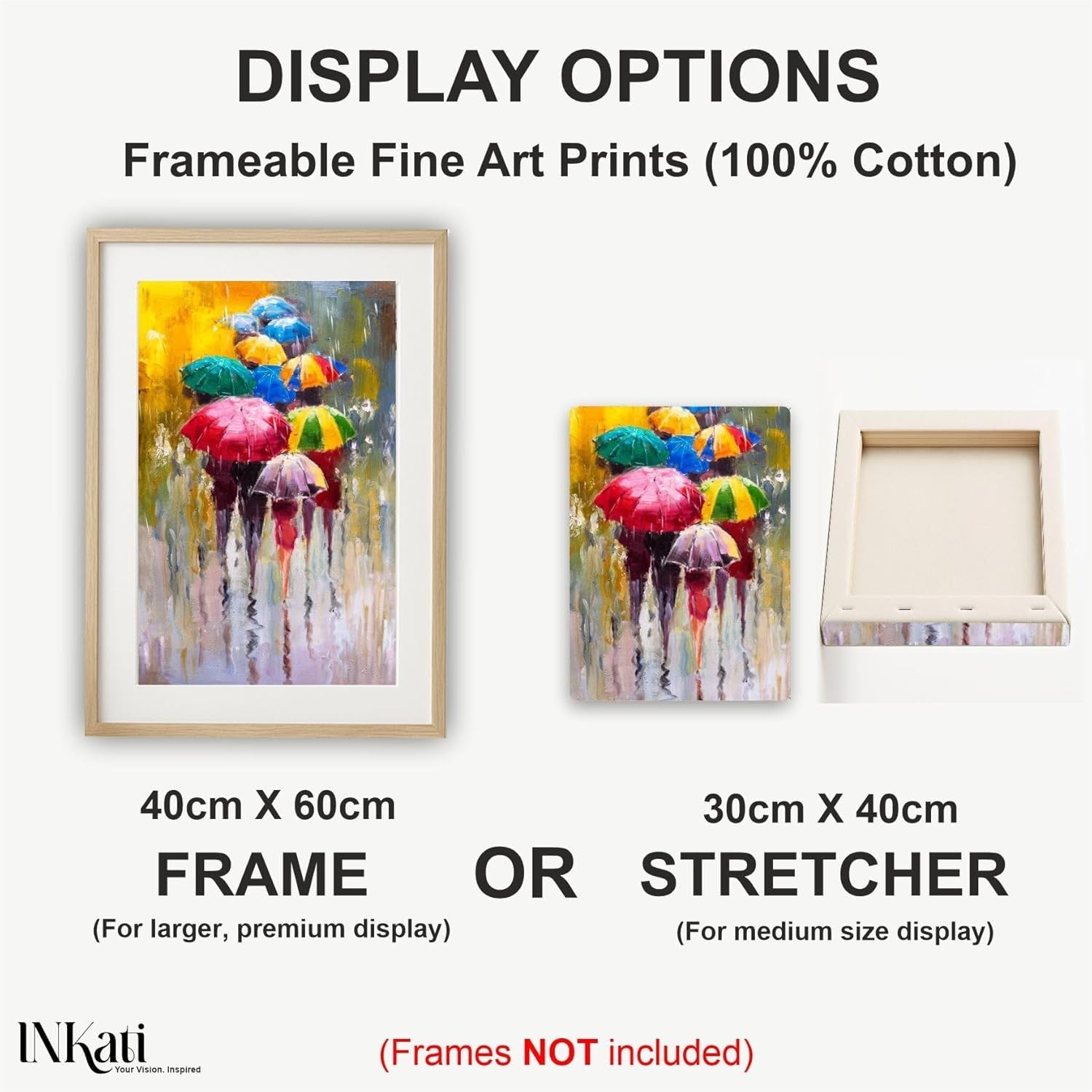 Rainy Walk Street Scene Canvas Wall Art 40×60 cm Urban Decor