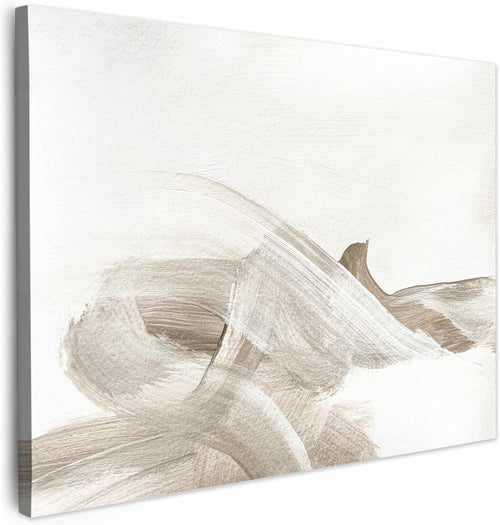 Beige Abstract Canvas Wall Art 40x30cm Framed Print
