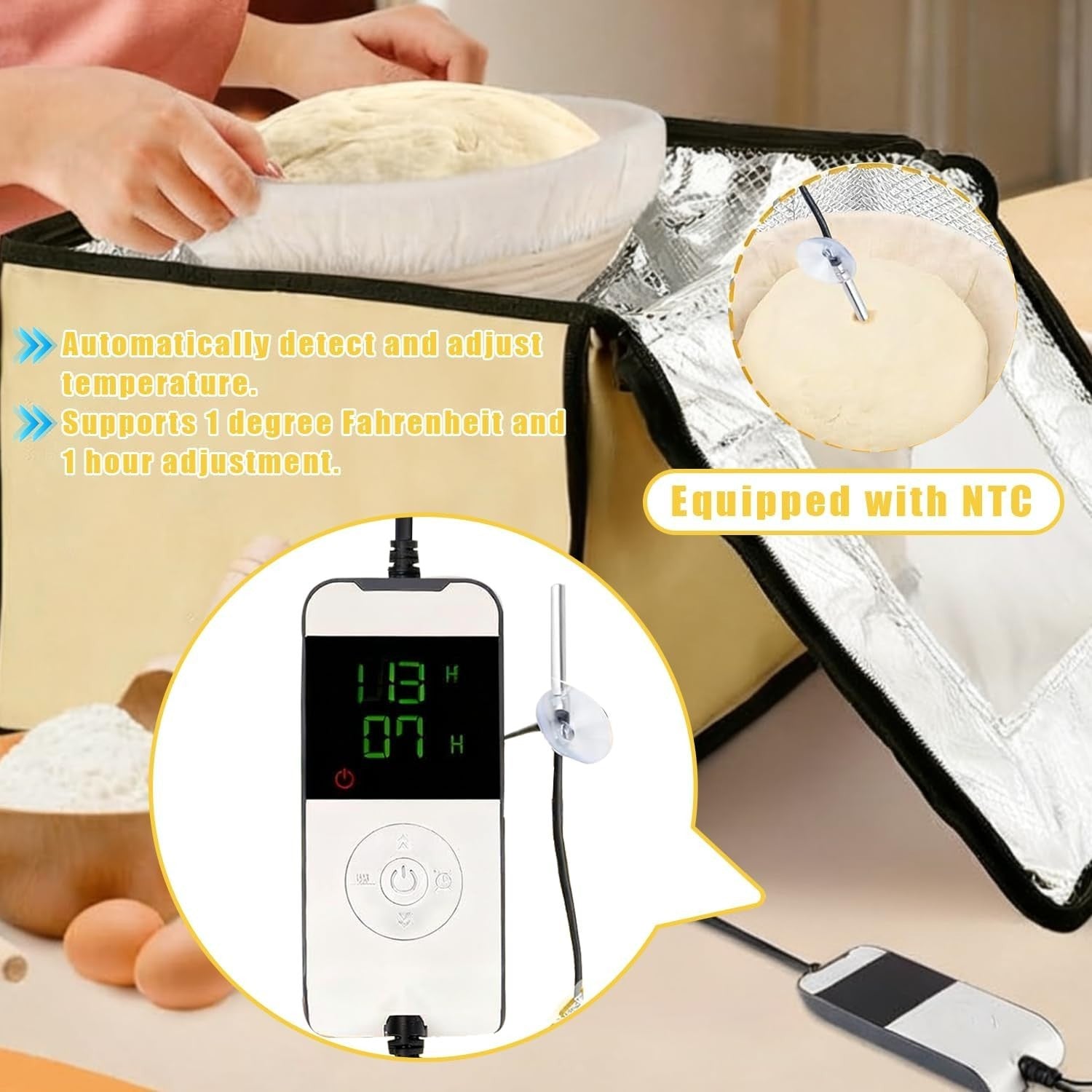 Electric Bread Dough Proofer Box with Digital Timer & Temperature Control