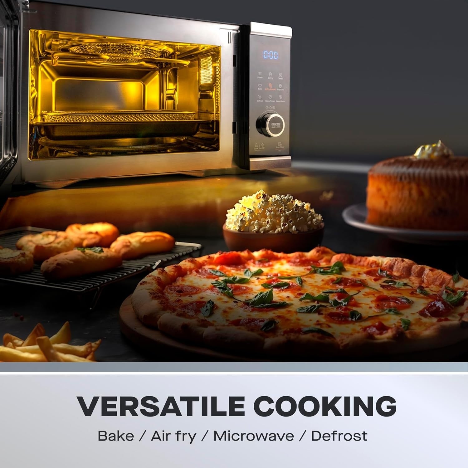 5-in-1 Air Fryer Microwave Oven 26L | Grill Bake Reheat Defrost 2400W Combo