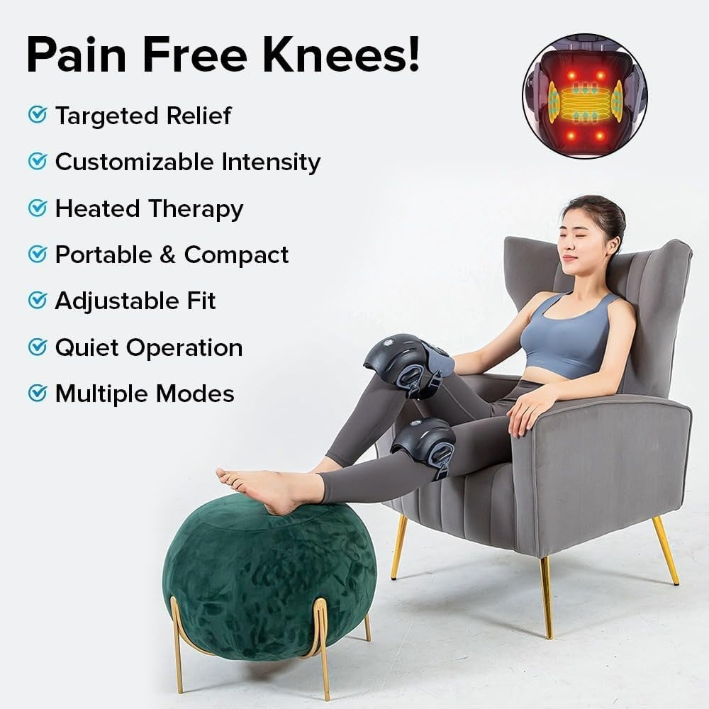 Infrared Knee Massager EMS Heat Vibration Therapy for Joint Pain Relief