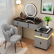 Modern Vanity Makeup Dressing Table Desk 3-Colour LED Mirror Storage Grey-Black