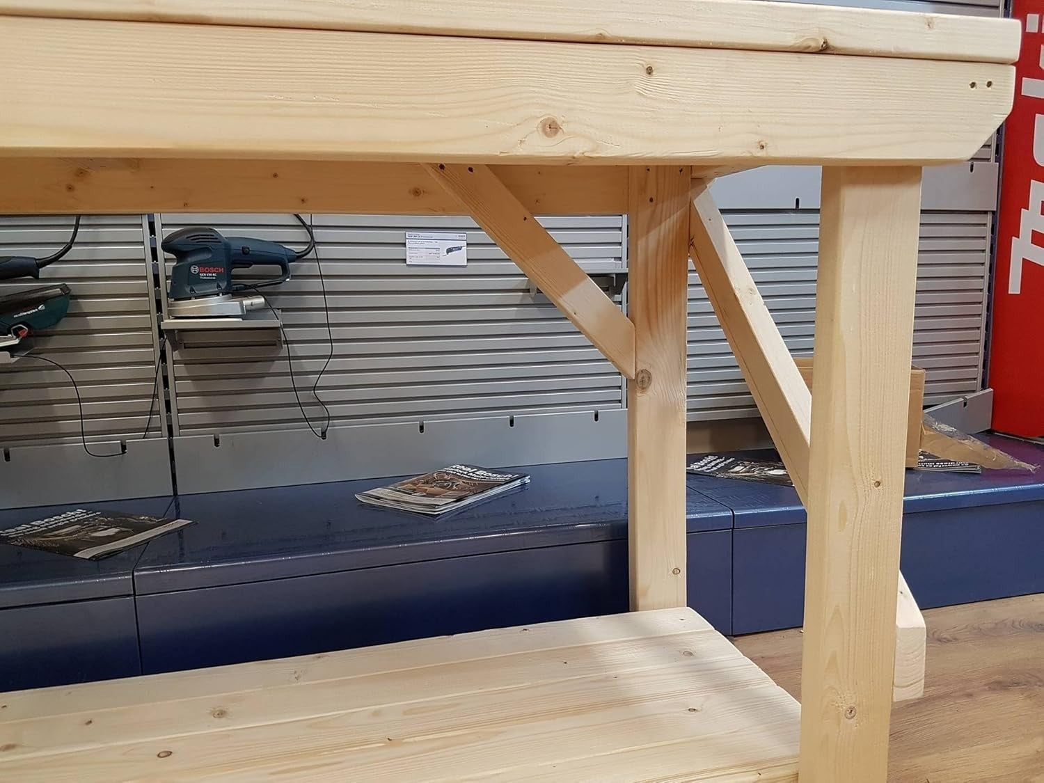 6ft Heavy Duty Wooden Workbench Strong Softwood Garage Workshop Table