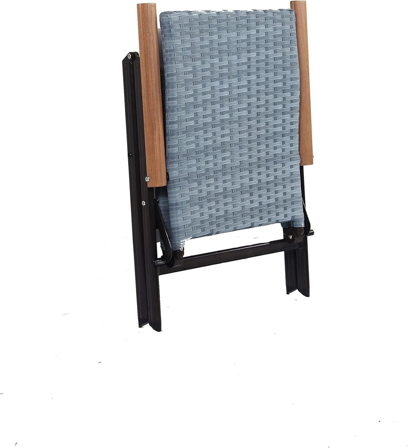 2x Rattan Garden Dining Chairs Folding Reclining Outdoor Patio Balcony