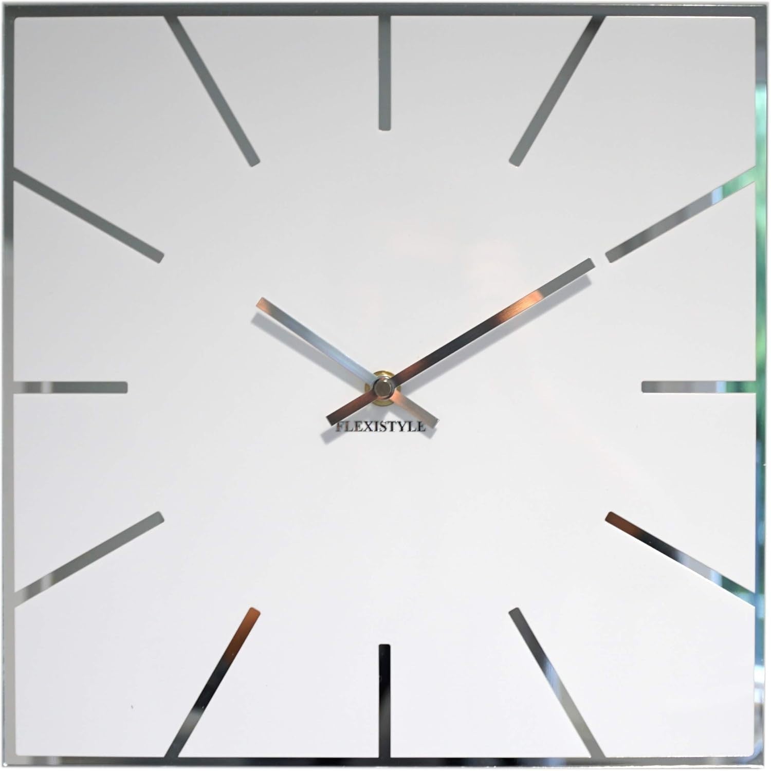 Modern 30cm Silent Acrylic Wall Clock White High Gloss Home Office Decor