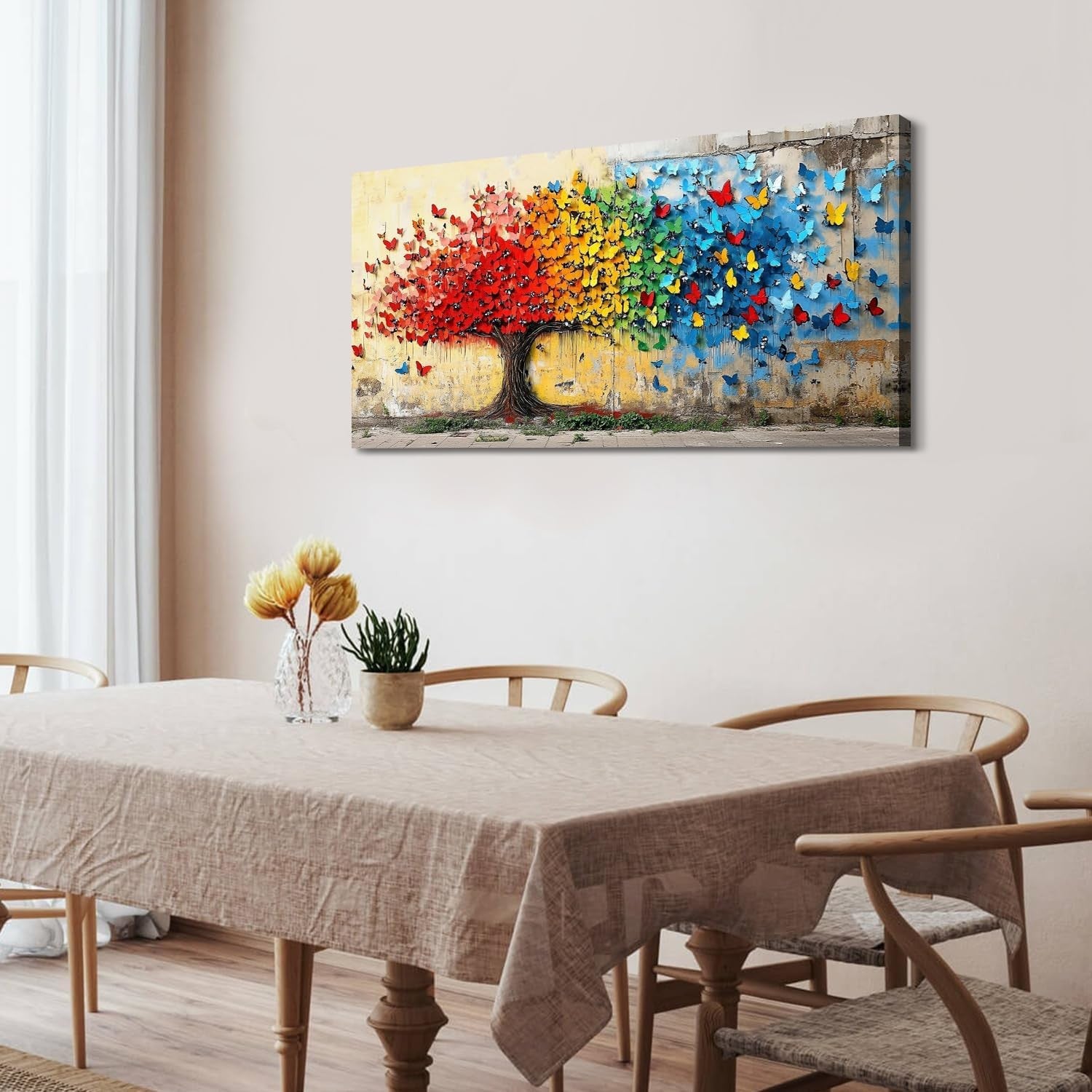 Large Colorful Tree of Life Canvas Wall Art 20x40