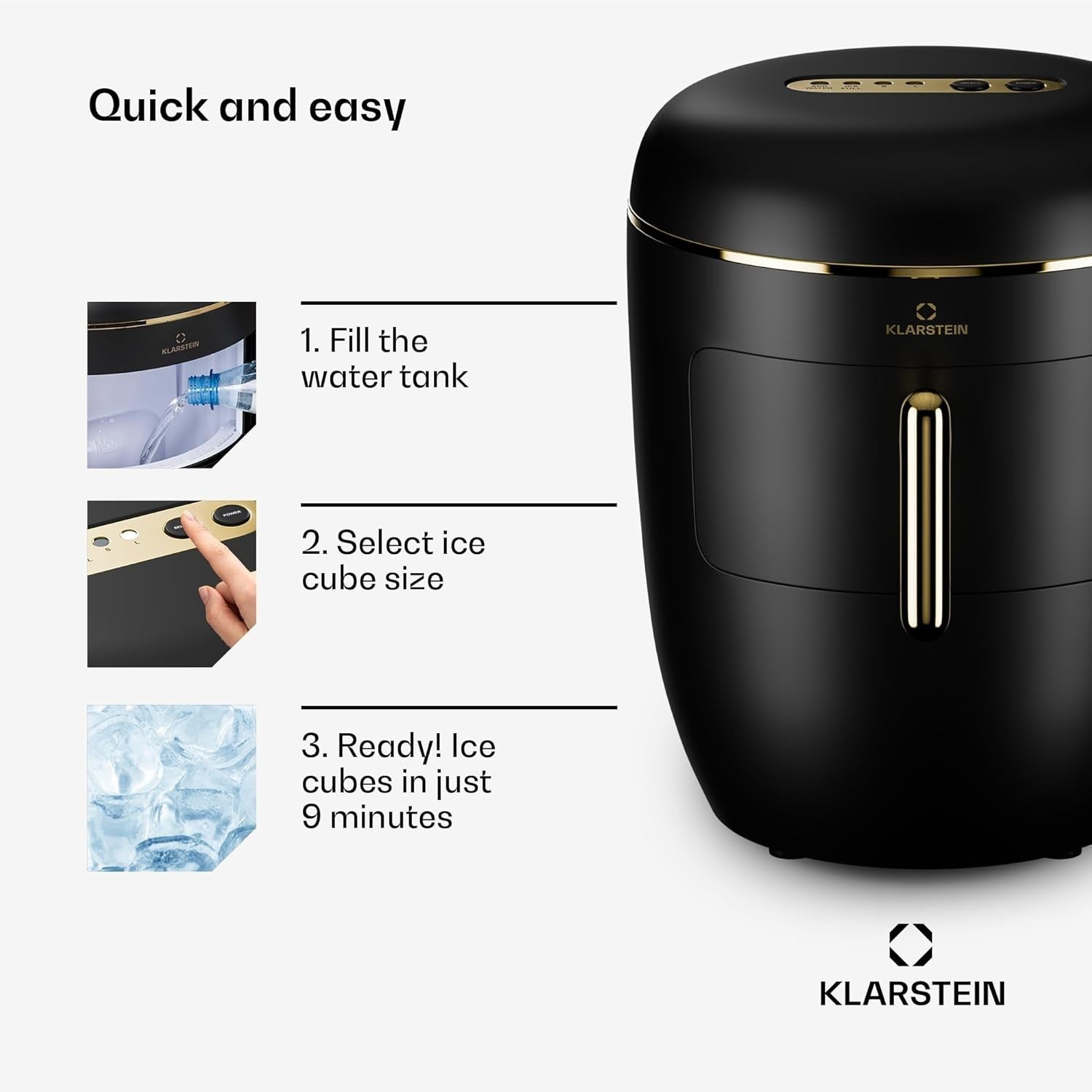 Countertop Ice Maker Machine Fast Bullet Ice 15kg/24h Self Cleaning