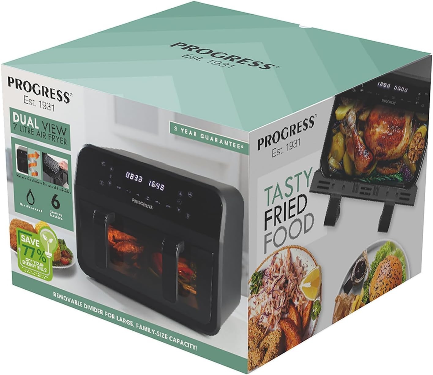 7L Dual Zone Air Fryer Viewing Window Touch LED Sync Match 2300W