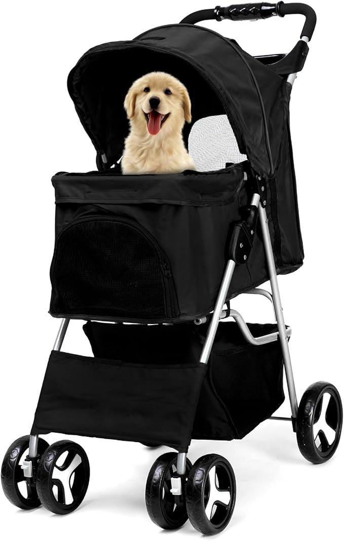 Dog Stroller Rain Cover Foldable Pet Pram Small Medium Dogs Cats Pushchair