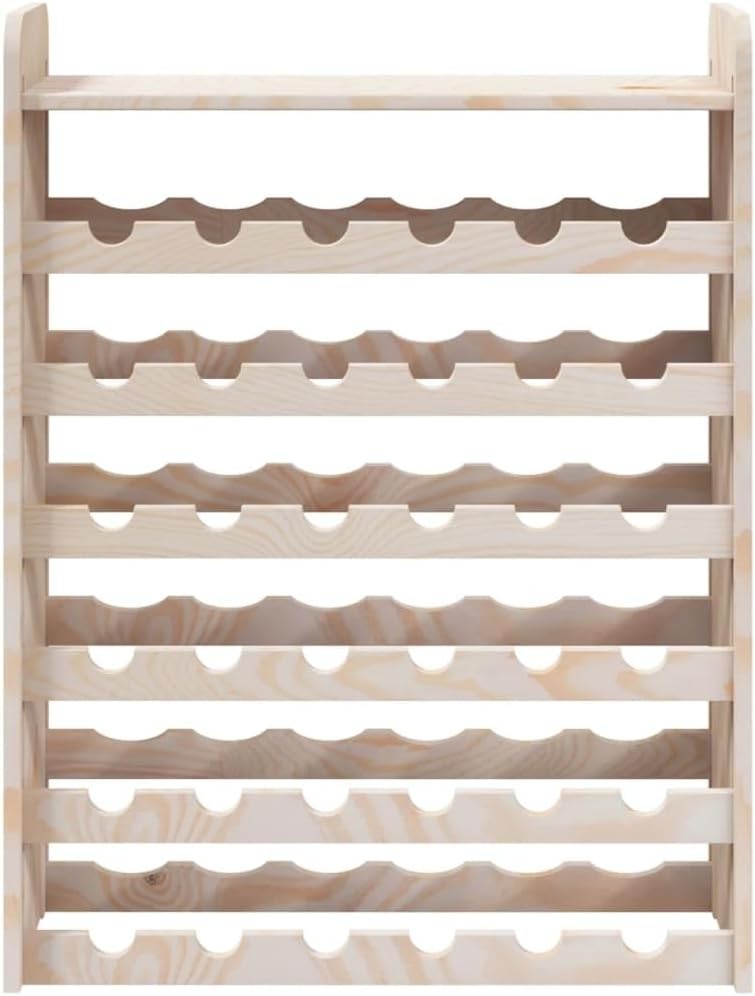 36 Bottle Wooden Wine Rack with Top Shelf | Solid Pine Freestanding Storage Unit