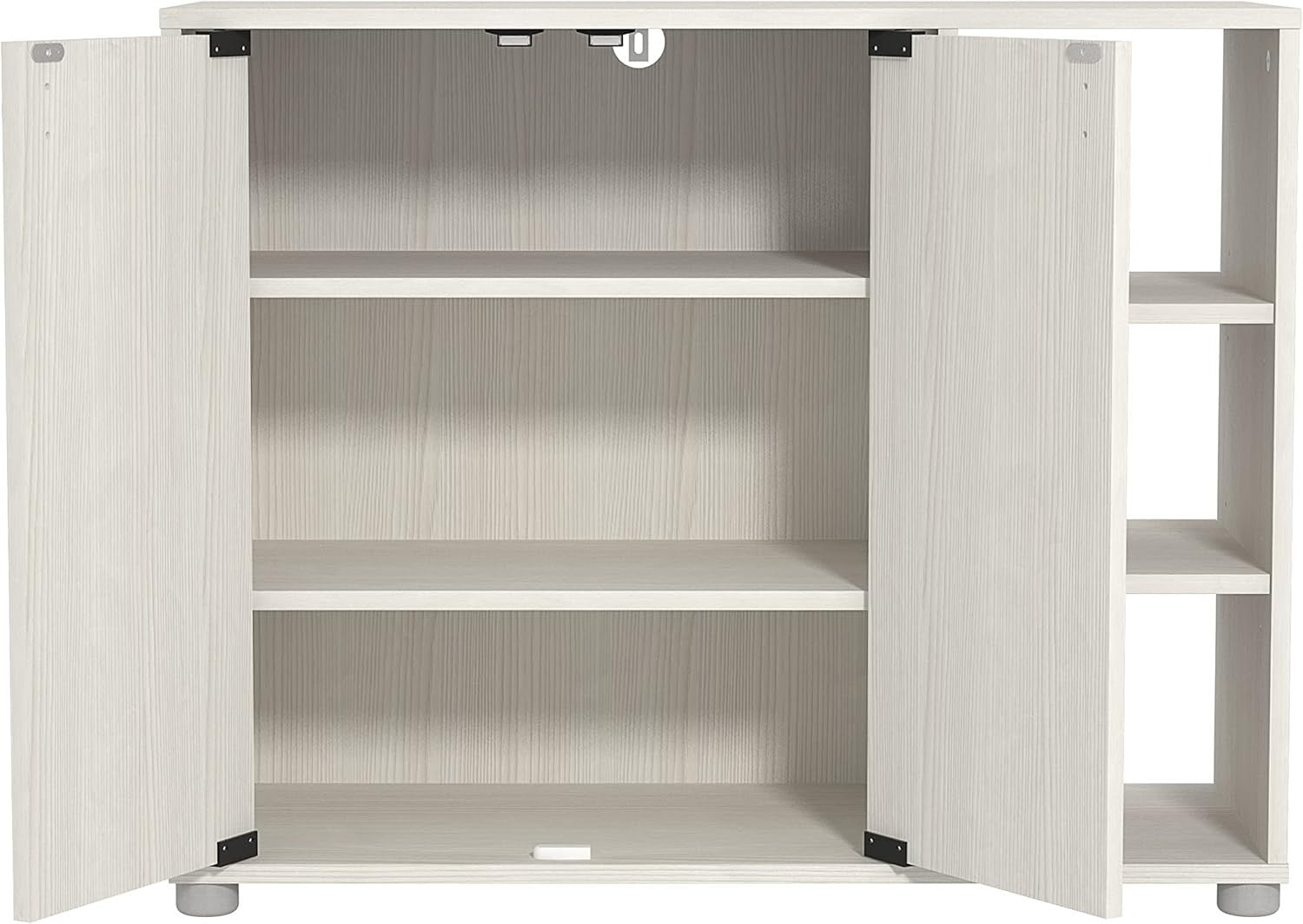 Cream Oak 2-Door Shoe Cabinet 12-Pair Storage 79.6x35.3x64.6cm