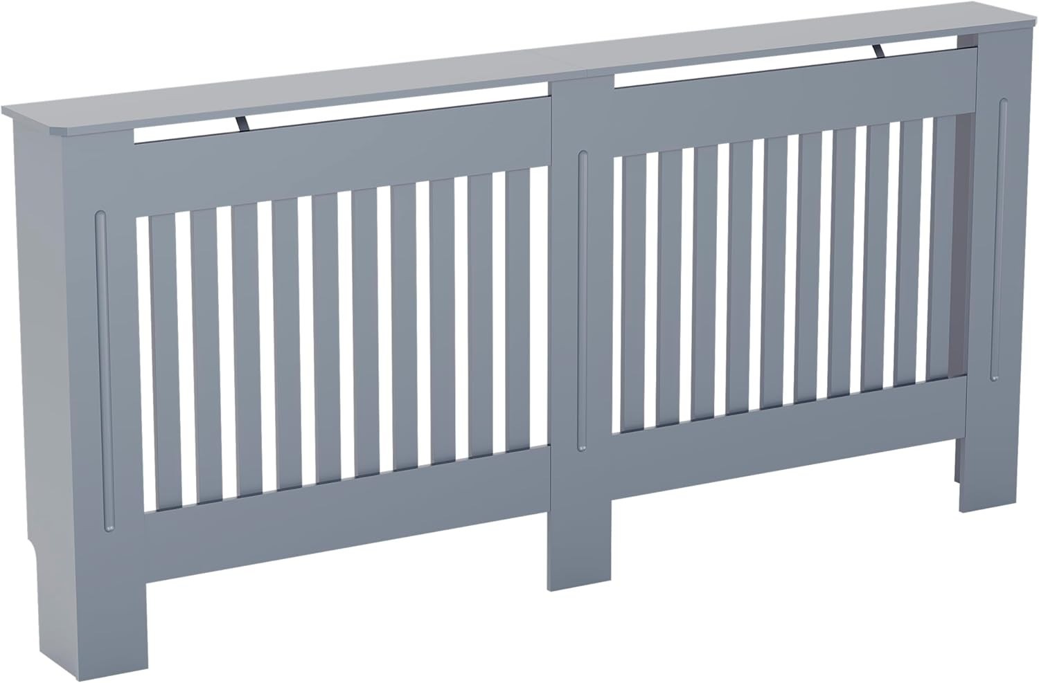 Extra Large Grey Radiator Cover | Modern MDF Slatted Heating Cabinet Cover