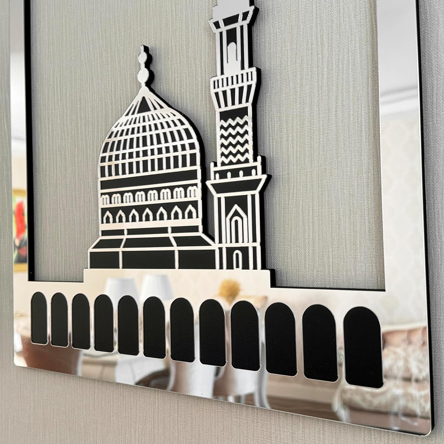 Islamic Wooden Wall Art Set Masjid Al Aqsa Kaaba Nabawi Decor Ramadan Gift