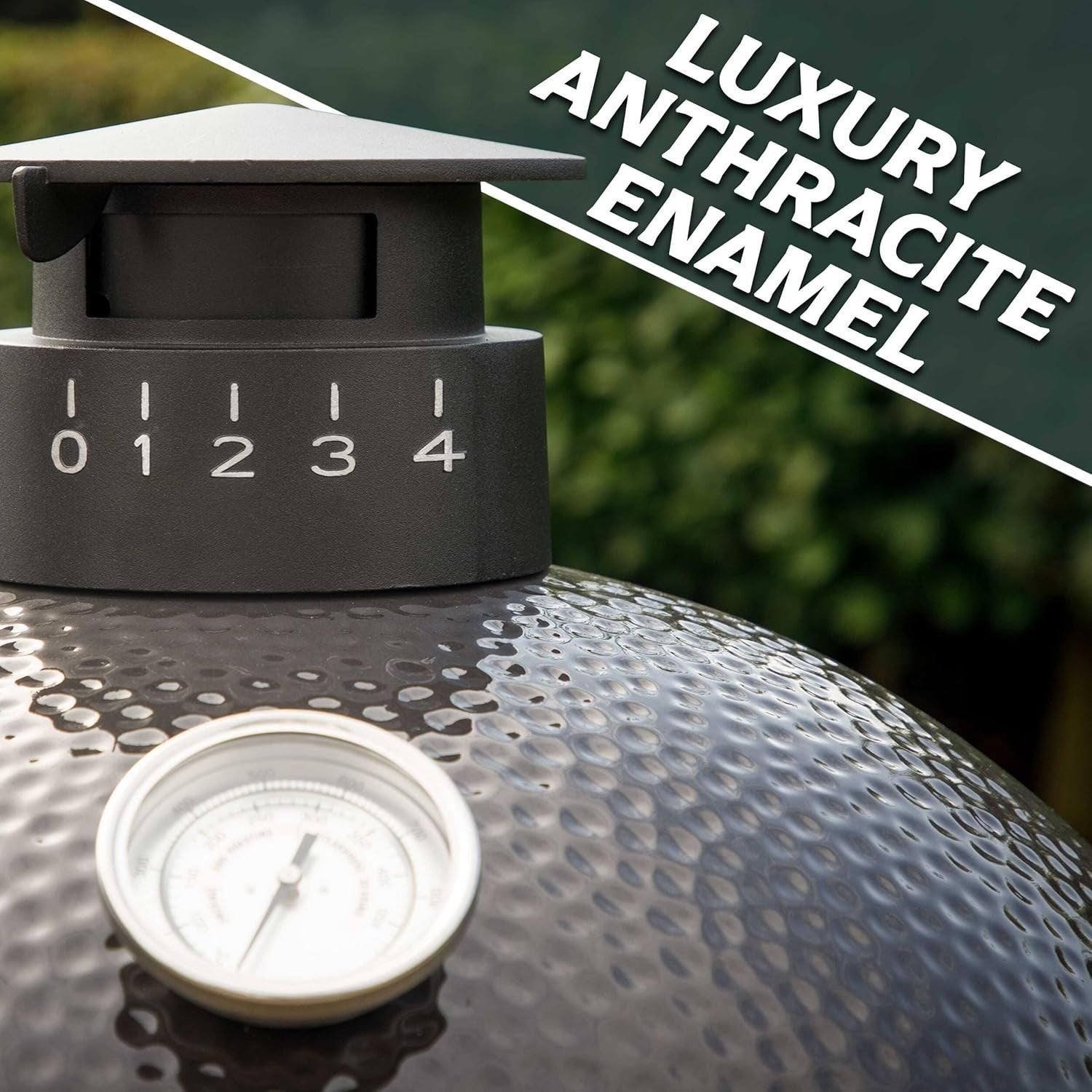 22" Ceramic Kamado BBQ Grill Smoker with Stand & Castor Wheels | Outdoor Oven