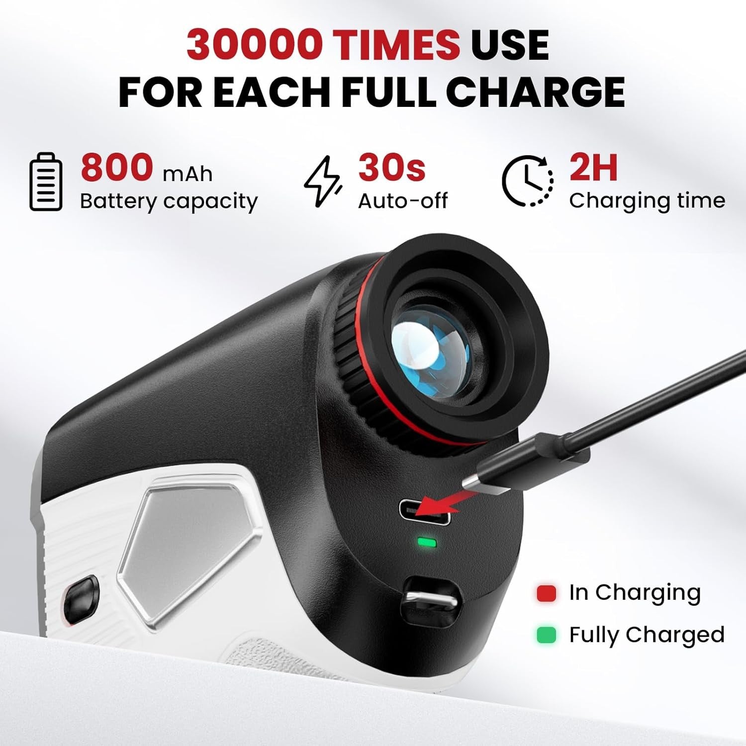 Golf Laser Rangefinder 1500 Yards Slope Flag Lock 7X Magnification