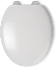 White Oval Toilet Seat Flexi-Fix Adjustable Hinges Antibacterial Durable