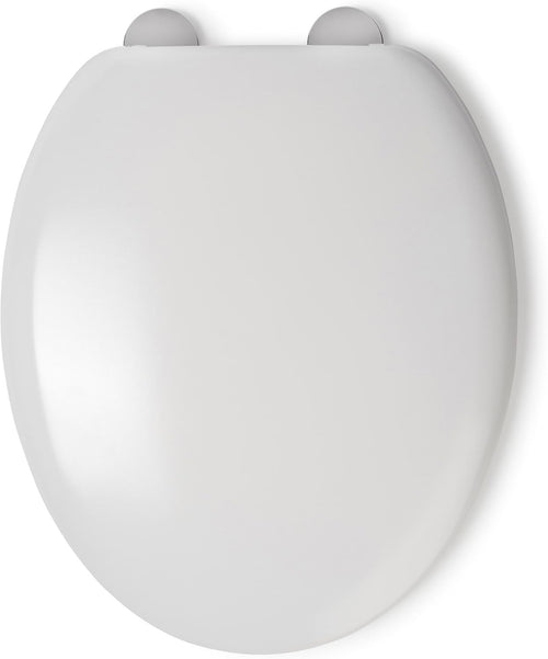 White Oval Toilet Seat Flexi-Fix Adjustable Hinges Antibacterial Durable