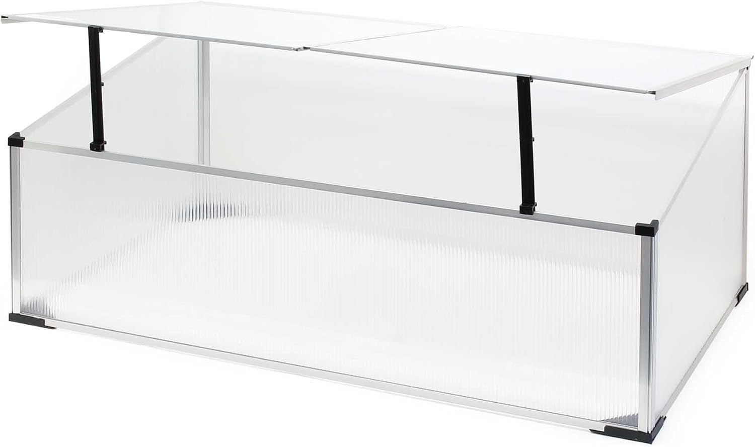 Aluminium Cold Frame Greenhouse 100x60x40cm Weatherproof for Herbs & Veg
