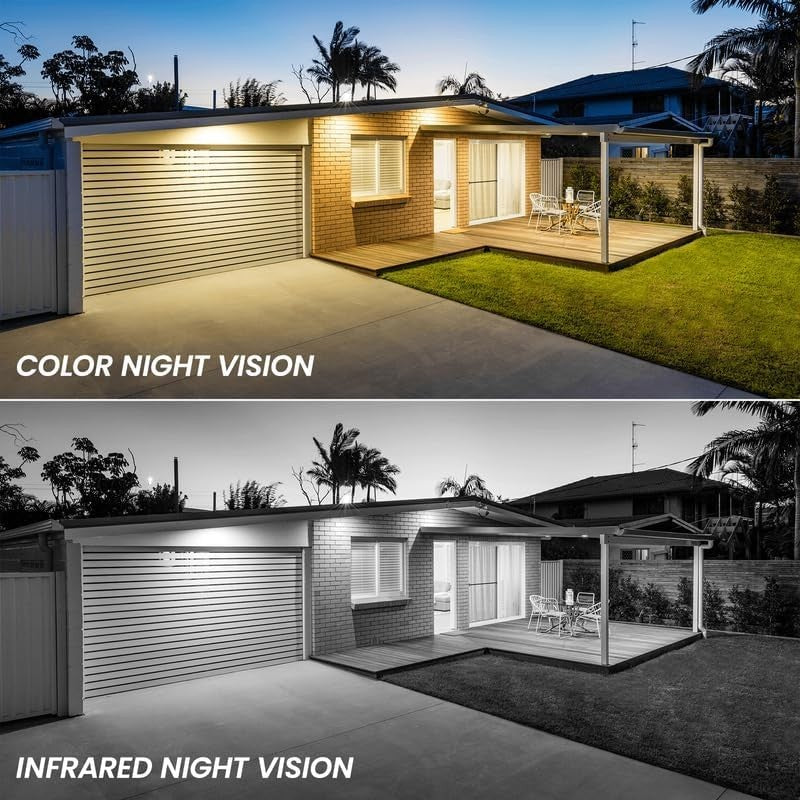 Solar Wall Light Security Camera 2K Wireless Outdoor PIR Night Vision