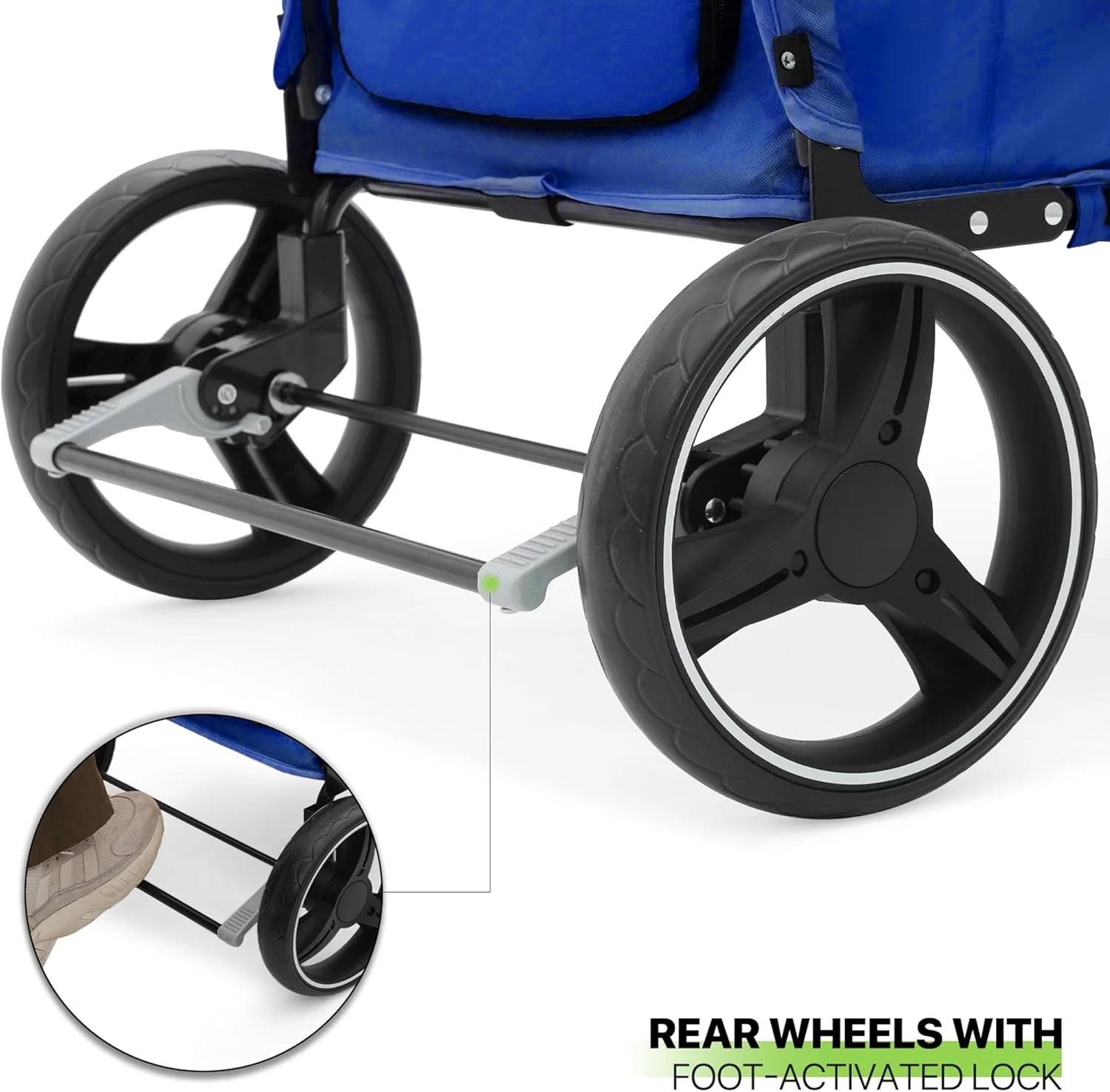 3 Wheel Dog Stroller Pushchair Foldable Pet Pram 30kg Blue