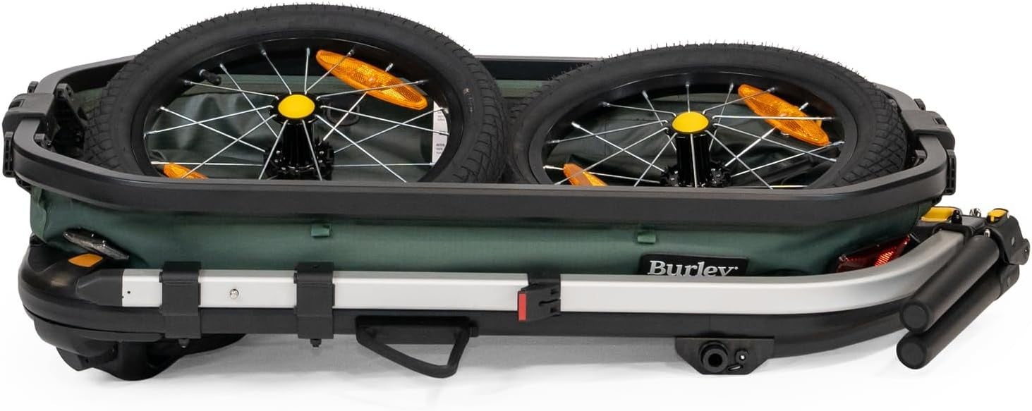 Cargo Bike Trailer Stroller Wagon Foldable Heavy Duty Transport Cart Emerald