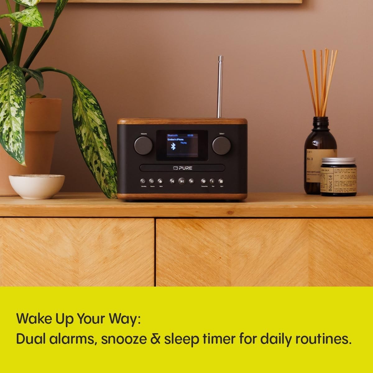 DAB DAB+ Digital Radio CD Player Bluetooth Remote Dual Alarm USB