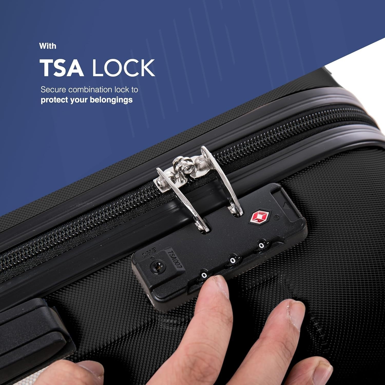 24” Hard Shell Suitcase Lightweight ABS 4 Wheel Travel Case TSA Lock