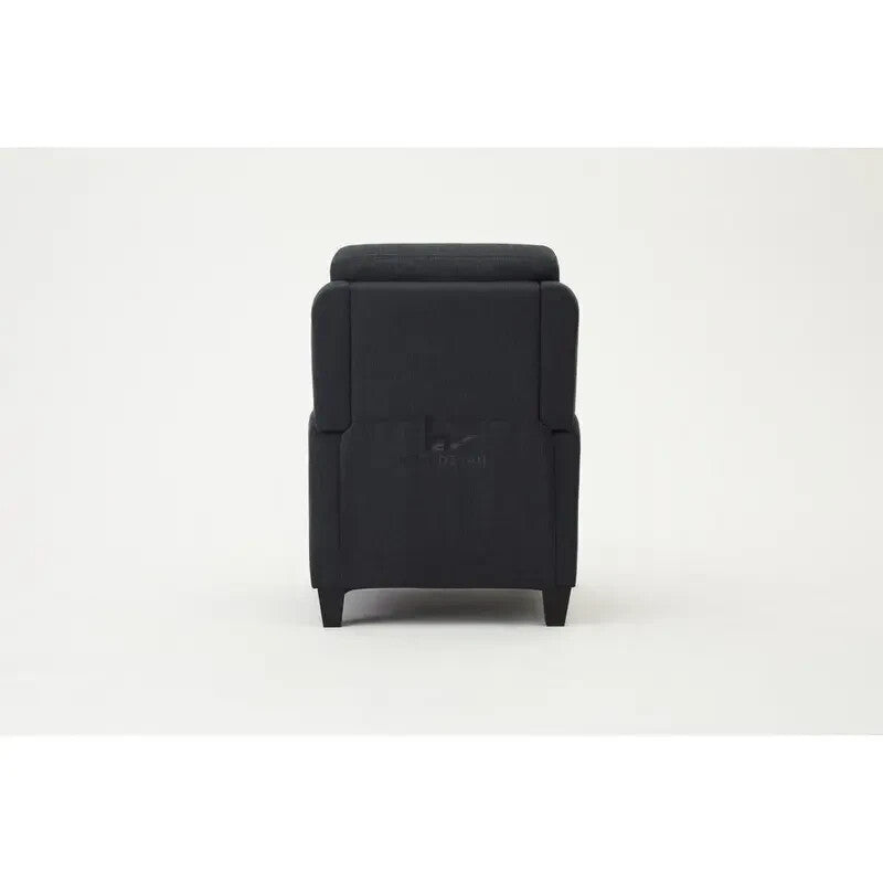 High Back Recliner Armchair Push Back Dark Grey Fabric Lounge Chair