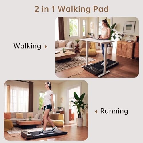 Foldable Under Desk Treadmill 120kg Capacity Quiet Home Walking Jog