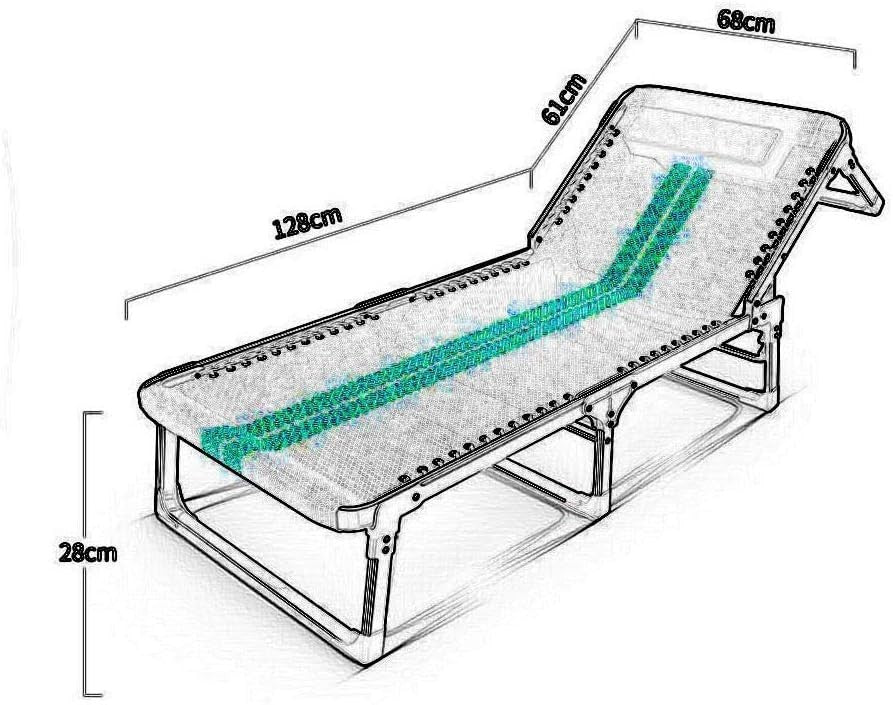 Reclining Garden Sun Lounger Bed Chair Adjustable 1200D Fabric Outdoor