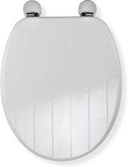 Hayward White Wooden Toilet Seat Oval Flexi-Fix Adjustable Hinges Antibacterial