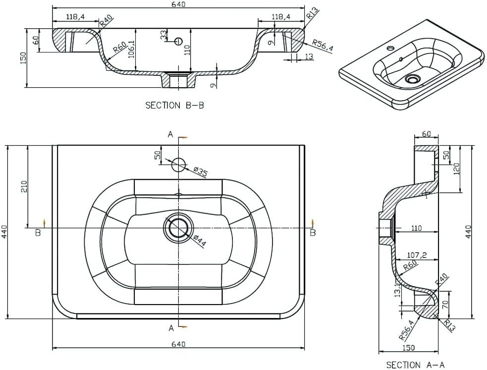 600mm White Floor Standing Vanity Unit with Round Basin Modern Bathroom