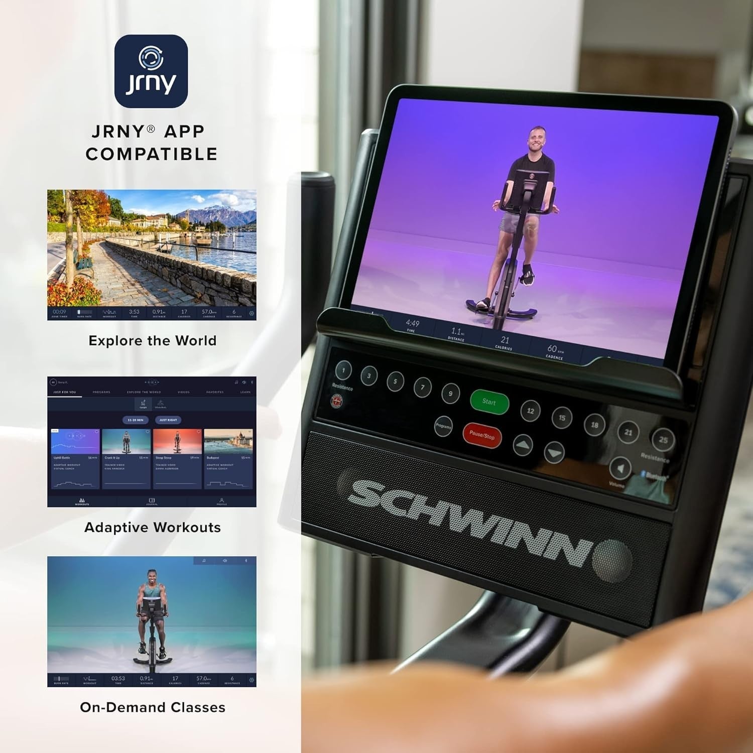 Connected Upright Exercise Bike Magnetic Resistance w/ Display & App Sync